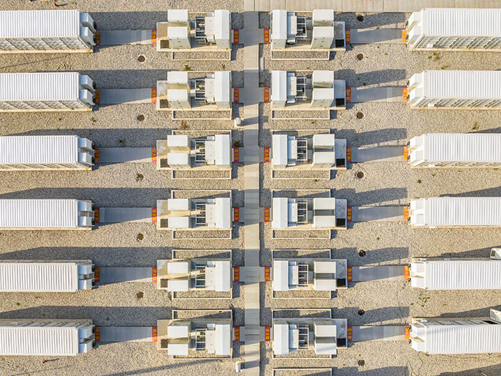 Aerial view of Energy storage power station