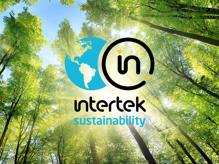 Intertek Sustainability logo with forest in the background