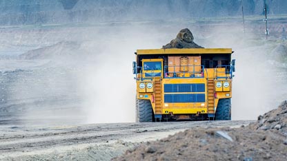 Dump truck in a quarry