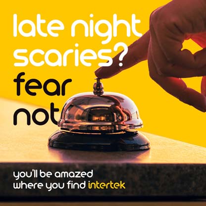 A finger depressing a hotel desk bell